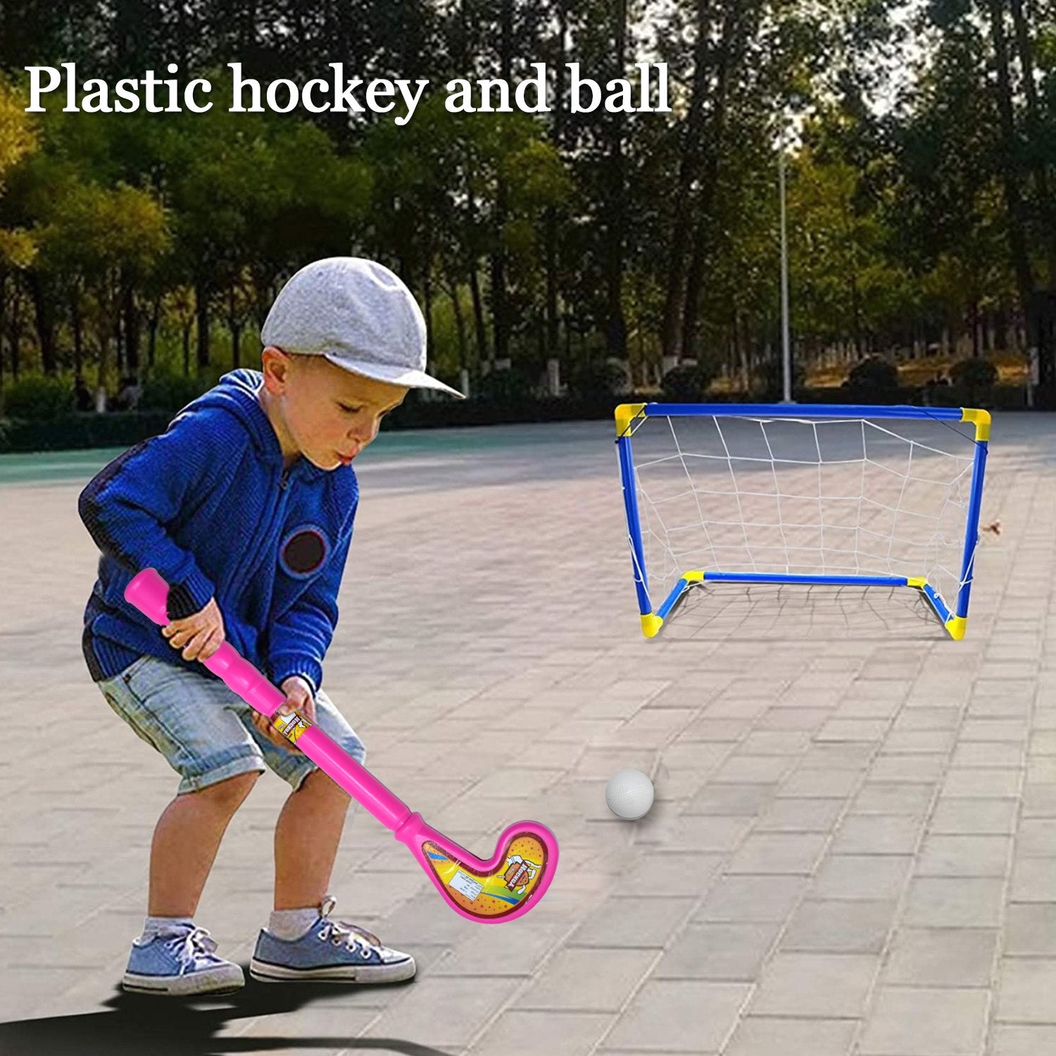 8002 Combo of Light Weight Plastic Bat, Ball & Hockey for Kids, Boys, Indoor, Outdoor Play 8002 Combo of Light Weight Plastic Bat, Ball & Hockey for Kids, Boys, Indoor, Outdoor Play